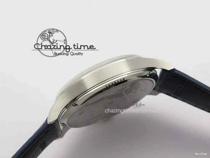 MIROTIME 0421 Portuguese IW5444 SS White Dial Blue Numbers On Blue Leather Strap A Modern 7258